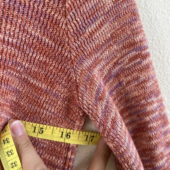 Free People Pull Over Sweater Women’s Small  Henley Cropped Buttons Pink Red - Picture 9 of 10